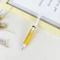 Spritzenförmiger Druckbleistift mit gelbem Flüssigdesign, 0,7 mm niedlicher Schulbedarf. - Orange
