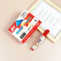 LANHAO 12 Stk. Oelbasierte Whiteboard Marker, Abwischbare Stifte fuer Buero und Schule - Rot