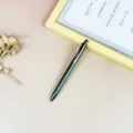 Metall Kugelschreiber, gruene Buerostift Gelschreiber mit goldener Klippe fuer Arbeit. - Dunkelgrau