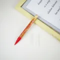 Red cinnabar brush pen for calligraphy, tracing, and blessing rituals with soft tip. - Red