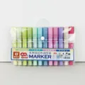 Sneer 12er Set doppelseitige Marker auf Oelbasis in klarer Tasche fuer Kunst und Design. - A12 Macaron Zwölf Farben Weichbox