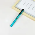 Cyaan metalen rollerball pen zakelijke handtekening pen met zwarte clip kantoor - Blauw