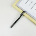Schwarzer radierbarer Gelschreiber 0.5mm Nadelspitze thermisch loesbar Schueler Schreibwaren - Schwarzer Schaft Schwarze Tinte