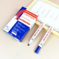 Abwischbare Whiteboard-Marker mit Box, runde Spitze, glattes Schreiben für Büro und Schule. - Runde Spitze Gekastet / Blau
