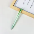 Grüner Kristall Diamant Druck-Gelschreiber, minimalistischer glatter schwarzer Stift. - Grün