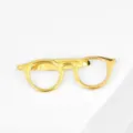 Gold glasses shape metal tie clip for men, elegant and unique accessory for business and wedding. - Gold