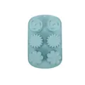 Blue 6-cavity silicone cake baking mold, flower shape DIY chocolate pudding pan tool. - 6-Cavity 3 Flowers Nordic Blue