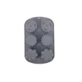 Grey silicone baking mold featuring six flower cavities for making cakes, chocolates and jellies. - 6-Cavity 3 Flowers Nordic Gray