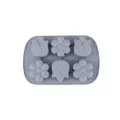 Grey silicone baking mold with 6 cavities, tulip and flower shapes for cake chocolate. - 6-Cavity 2 Flowers Nordic Gray