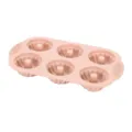 Pink silicone 6-cavity cake mold, flexible baking tray for muffins, chocolates and puddings. - 6-Cavity Spiral Nordic Pink