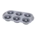 6-Cavity Silicone Bundt Cake Mold Non-Stick Muffin Baking Pan For Kitchen Pastry Tool - 6-Cavity Spiral Nordic Gray