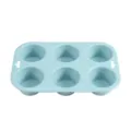 Silicone 6-Cup Muffin Baking Pan Non-Stick Cupcake Mold Light Blue Kitchen Baking Tool Easy. - 6-Cavity Muffin Cup Nordic Blue
