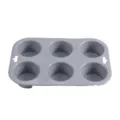 Grey silicone 6-cup muffin baking pan non-stick cupcake mold for oven kitchen pastry tools - 6-Cavity Muffin Cup Nordic Gray
