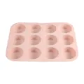 Pink 12-cup silicone muffin baking pan for cupcakes, cakes, jellies, and kitchen pastry tools. - 12-Cavity Muffin Cup Nordic Pink