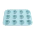 Silicone 12-Cup Muffin Baking Pan Light Blue Cupcake Mold Kitchen Pastry Baking Tool - 12-Cavity Muffin Cup Nordic Blue