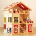 Large wooden dollhouse simulation villa toy with furniture and figures for kids girls gift - Simulation Villa Set