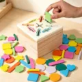 Wooden shape sorting cube educational toy for toddlers kids early learning color recognition - Shape