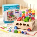 Wooden Montessori early education puzzle toy set for kids color and shape cognitive learning. - Intellectual Stacking Cart