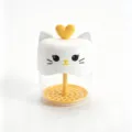 Cute cat facial cleanser foamer detail view for rich and delicate bubbles creation. - Yellow