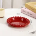 Plato de plástico rojo con borde ondulado 21cm frutero bandeja para aperitivos - Rojo
