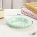 Plato de plástico con ondas estilo INS, plato de fruta verde claro, diámetro de 21 cm. - Verde