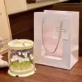 Vista dettagliata della luce notturna tulipano fatta a mano in confezione regalo. - 19 Tulipani Multicolore Torta + Borsa con Finestra