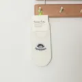 Summer invisible boat socks for women, off-white cotton low-cut shallow socks with cute cartoon design. - One Size (35-39) / 10 Light Beige Label