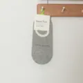 Grey low-cut boat socks for women, breathable cotton invisible socks with hanging tag. - One Size (35-39) / 12 Gray Boat Socks