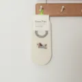 Cute cotton low-cut invisible socks for women, anti-slip summer thin dog pattern boat socks. - One Size (35-39) / 13 Light Beige Puppy