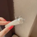 Dolce fermaglio per capelli con strass fiore e perla da donna accessorio per acconciatura - Bianco ghiaccio