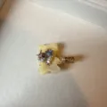 Graziosa molletta per capelli in acetato a forma di orsetto con strass e stelle lucide per donna. - Giallo