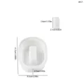Silicone mold for DIY vase crafting, transparent white geometric design with dimensions. - Oval Striped Vase Set / Oval Striped Vase Set-4917