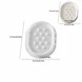White oval silicone ring holder tray mold with detailed size measurements for jewelry storage. - Elliptical Ring Holder-6279