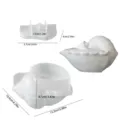 Vue détaillée du moule en silicone coquillage avec dimensions pour bougie et plâtre. - Ensemble Combiné de Boîte de Rangement Conque Grand (4455)