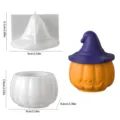 Moule en silicone pot de rangement citrouille et chapeau de sorcière pour bougie. - Ensemble de Combinaison de Boîte de Rangement Citrouille Chapeau de Fantôme-6021