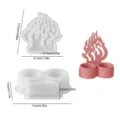 Detailed view of silicone mold displaying precise dimensions and pink finished candle holder. - Double-Hole Candlestick Insert Combination Set 1