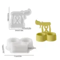 Silicone candle holder mold set with precise dimensions, perfect for DIY aromatherapy crafts. - Double-Hole Candlestick Insert Combination Set 3