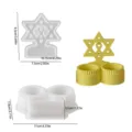 Silicone mold for double cup candle holder with hexagram symbol, perfect for DIY plaster crafts. - Double-Hole Candlestick Insert Combination Set 2