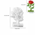 Moule à bougie en silicone cœur de rose DIY ornement de plâtre d'arôme outil - Fleur de Rose Cœur (6004)