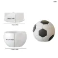Soccer ball silicone mold for storage jar, candle cup, plaster craft, with clear size specs. - 6048