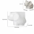 White cute elephant flower pot size dimension detail view for home decor and desktop storage. - Elephant Flower Pot (5916)