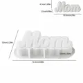 Silicone mold for Mom letter candle resin plaster casting DIY craft making floral ornament - Mother's Day Ornament 02 (5958)