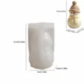 Vue détaillée du moule à bonhomme de neige en silicone 3D avec dimensions précises et modele. - Bonhomme de neige avec bonnet en laine