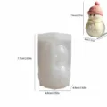 Détail de moule à bougie bonhomme de neige en silicone avec bonnet et dimensions. - Bonhomme de Neige Chapeau Velours