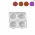 Moule en silicone rond Halloween 4 cavités pour bougies, motif fantôme chauve-souris. - Bougie Ronde 4 Trous Halloween 002 (6183)