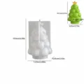 Vue détaillée du moule à bougie en silicone sapin de noël avec dimensions et produit. - Sapin de Noël crème glacée 001-5503