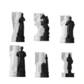 European style 3d chess silicone mold set for diy epoxy resin casting and candle crafts. - Chess Set (5667)