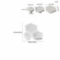 Moule en silicone à base triple hexagonale plateau de rangement gypse béton diy dimensions - Moule de Base Triple Hexagonal-6142