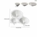 Moule en silicone pour plateau rond festonné triple, moule de résine artisanale DIY - Moule de Base Triple Rond en Dentelle-6143