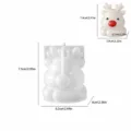 Moule en silicone de renne de Noël 3D, mignon cerf bougie parfumée résine plâtre outil DIY - Elan de Noël (6246)